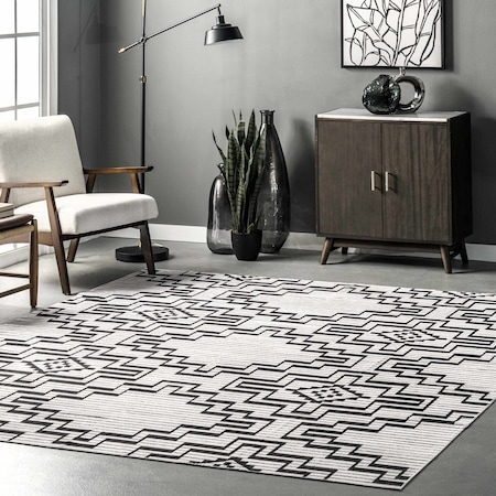 Nuloom Tashia Modern Geometric Machine Washable Area Rug 5ft x 8ft BIRV71A-508